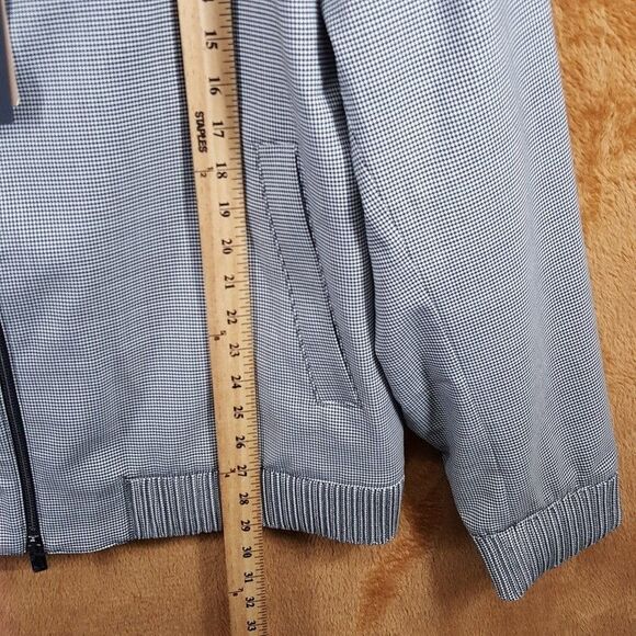 HUGO BOSS Bomber Jacket Mens Size 46 R Black Houndstooth Zip Up HANRY WING $595 - Picture 10 of 11